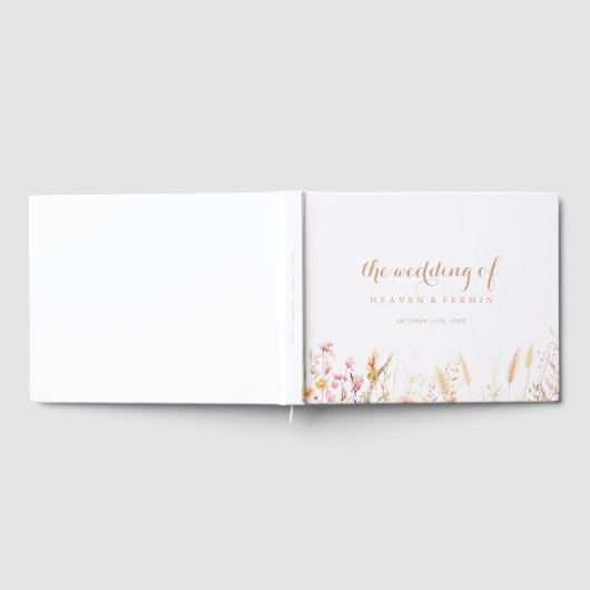 Herfst Meadow Wild Floral Wedding Gastenboek (Volledig)