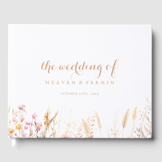 Herfst Meadow Wild Floral Wedding Gastenboek (Voorkant)