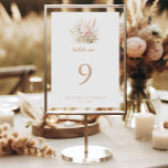 Herfst Meadow Wild Floral Wedding Kaart<br><div class="desc">Deze herfst weide wilde bloemen trouwtafel nummer is ideaal voor een rustieke bruiloft. Het ontwerp is voorzien van roze, blush, gele weide wilde bloemen en bruine pampa gras geassembleerd in een naadloze en heerlijke bloemenboeketten, die natuurlijke schoonheid oproepen. Dit is een dubbelzijdig tafelnummer. Voeg elk tabelnummer dat u nodig hebt...</div>