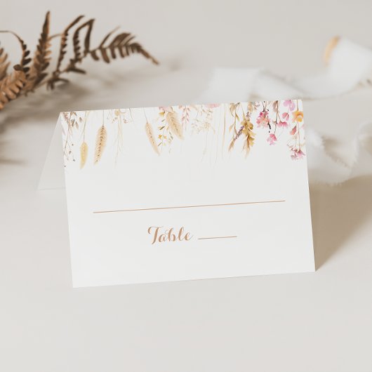 Herfst Meadow Wild Floral Wedding Place Card Plaatskaartje
