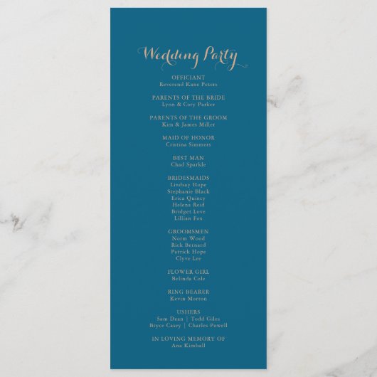 Herfst Meadow Wild Floral Wedding Programma Programmakaart (Achterkant)