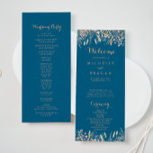 Herfst Meadow Wild Floral Wedding Programma Programmakaart