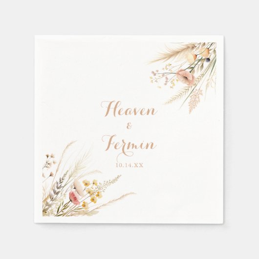 Herfst Meadow Wild Floral Wedding Servet (Voorkant)