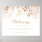 Herfst Meadow Wild Floral Wedding Welkomstbord Poster (Voorkant)