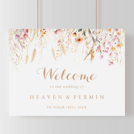 Herfst Meadow Wild Floral Wedding Welkomstbord Poster