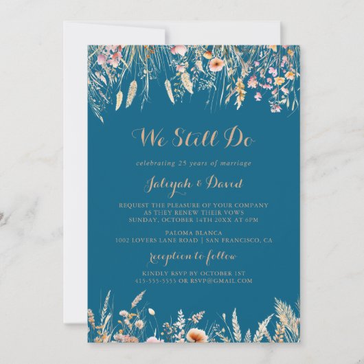 Herfst Meadow Wild Floral Wij doen nog steeds Gelo Kaart (Voorkant)