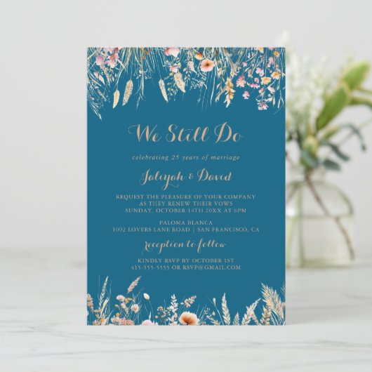 Herfst Meadow Wild Floral Wij doen nog steeds Gelo Kaart (Staand voorkant)