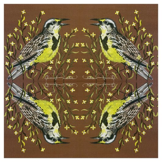 Herfst Meadowlarks Stof (Swatch)