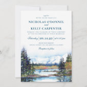 Herfst Meer Waterfront Berg Trouw Uitnodiging (Voorkant)