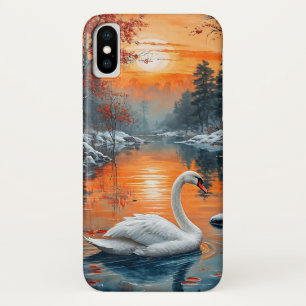 Herfst meer zwaan landschapsontwerp Case-Mate iPhone case