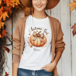 Herfst Meisje aangepaste waterverf pompoen herfst T-shirt
