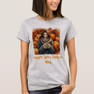 Herfst Meisje Gezellige Herfst T-Shirt – Pompoen S