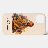 Herfst meisje met gebreide trui Case-Mate iPhone case (Achterkant (horizontaal))