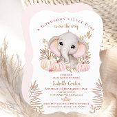 Herfst Meisje Olifant Pompoenen Baby shower Invita Kaart
