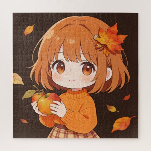 Herfst Meisje Puzzel (Verticaal)