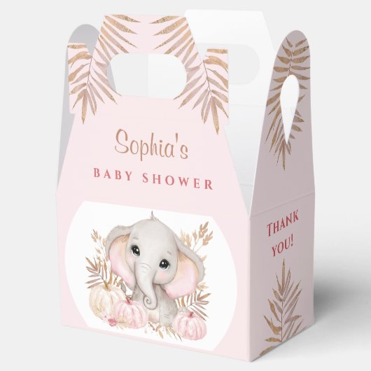 Herfst Meisje Roze Baby shower Kleine Gable Bedankdoosjes (Geopend)