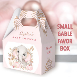 Herfst Meisje Roze Baby shower Kleine Gable Bedankdoosjes