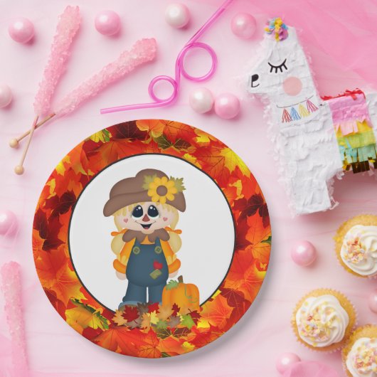 Herfst meisje scarecrow Seizoensgebonden bord (Feest)