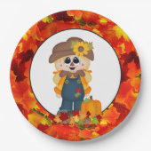 Herfst meisje scarecrow Seizoensgebonden bord (Voorkant)