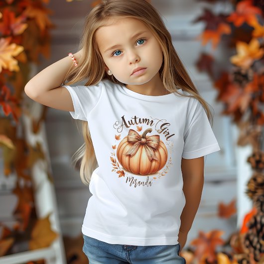 Herfst Meisje waterverf pompoen herfst aangepaste  T-shirt