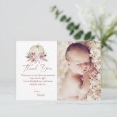 Herfst Meisje's Little Pumpkin Baby shower Foto Bedankkaart (Staand voorkant)