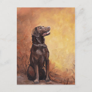 "Herfst Memories" Labrador Retriever Art Briefkaar Briefkaart