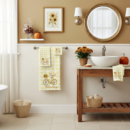 Herfst mengt fiets bad handdoek