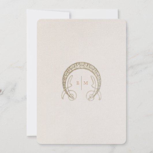 Herfst Menu Bruiloft Art Nouveau door Mucha Kaart (Achterkant)