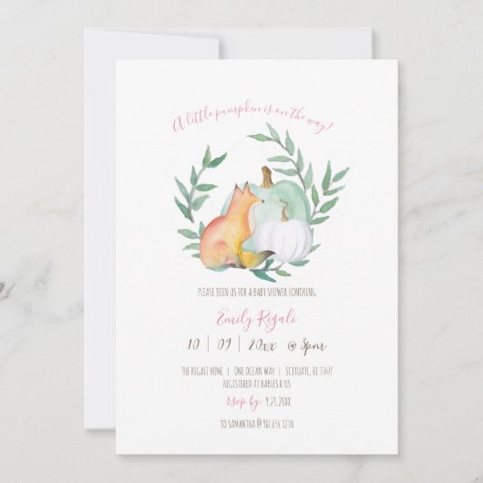 Herfst met Baby shower Kaart (Voorkant)