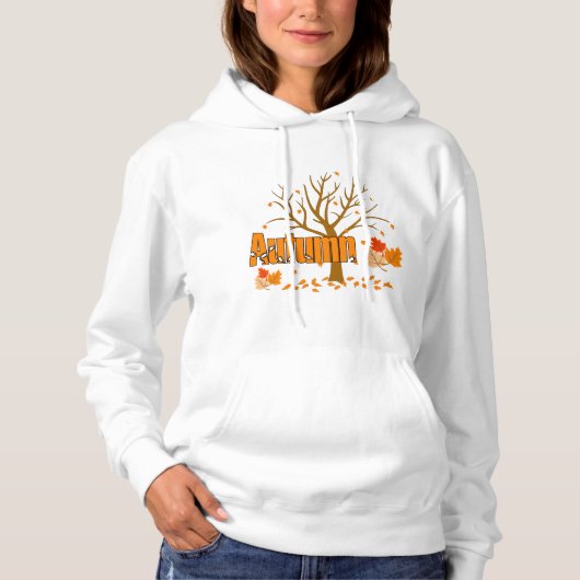 Herfst met bomen en bladeren Vrouwenkleding Hoodie (Voorkant)