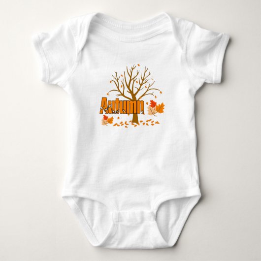 Herfst met boom & bladeren Baby Bodysuit (Voorkant)