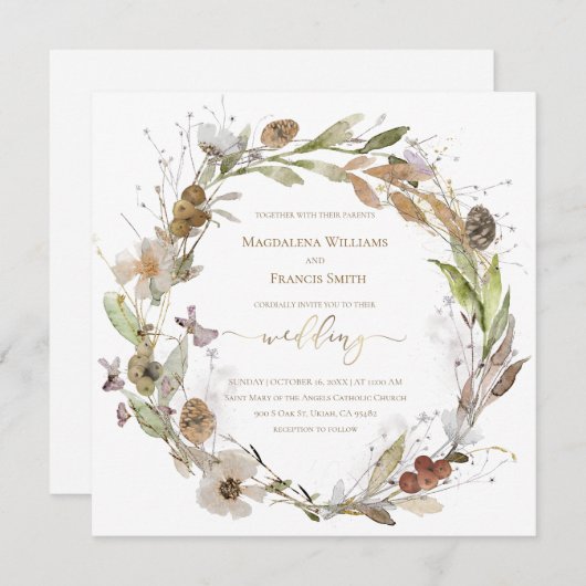 herfst met bruiloft kaart (Voorkant / Achterkant)