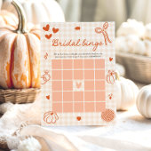 Herfst met de hand getekend oranje geruit bruiloft kaart