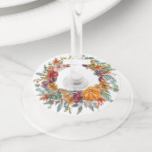 Herfst met gebied om naam te schrijven wijnglaslabel (Dichtbij)