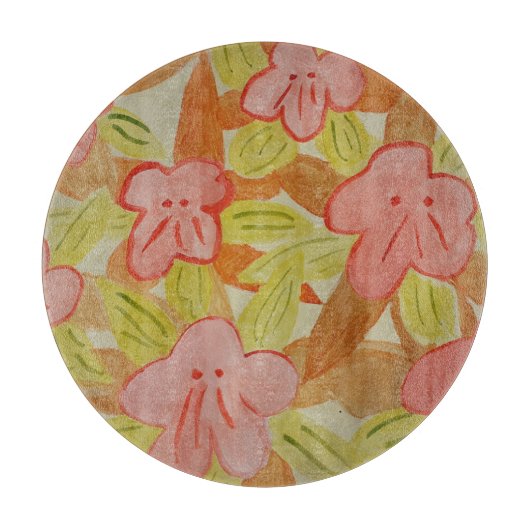 Herfst met gekleurde bloemen snijplank (Voorkant)