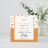 Herfst met gele bladeren trouwnodigt uit kaart (Staand voorkant)