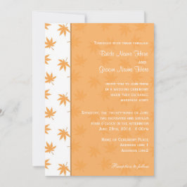 Herfst met gele bladeren trouwnodigt uit kaart