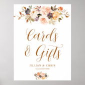 herfst met gouden en blokjes poster (Voorkant)