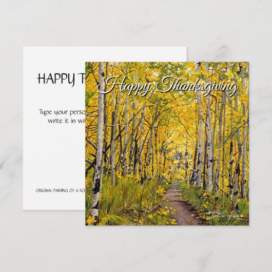 Herfst met Gouden en Gele Aspens Thanksgiving Feestdagenkaart (Voorkant / Achterkant)