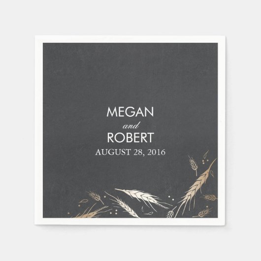 Herfst met goudolie-effect tarwekarton servetten (Voorkant)