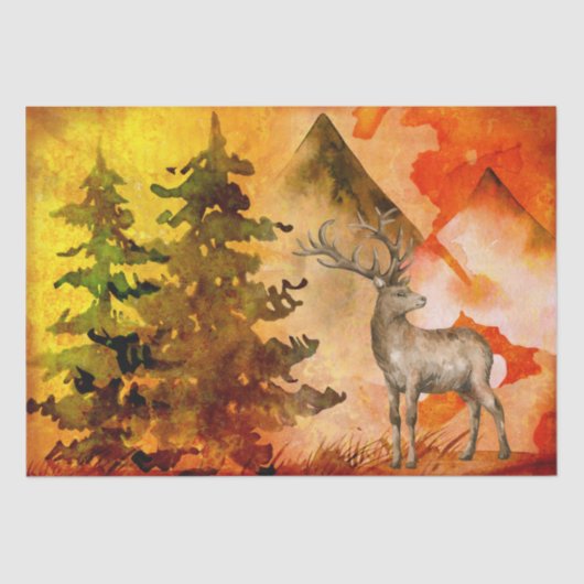Herfst met grote Antler Buck-decoupage Tissuepapier (Voorkant)