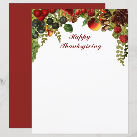 Herfst met kleurrijke botanische vruchten (Voorkant / Achterkant)