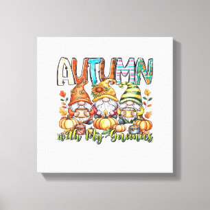 Herfst Met Mijn Kabouters Klassiek T-Shirt.png Canvas Afdruk