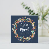 herfst met nieuwe adresbewegende aankondiging (Staand voorkant)