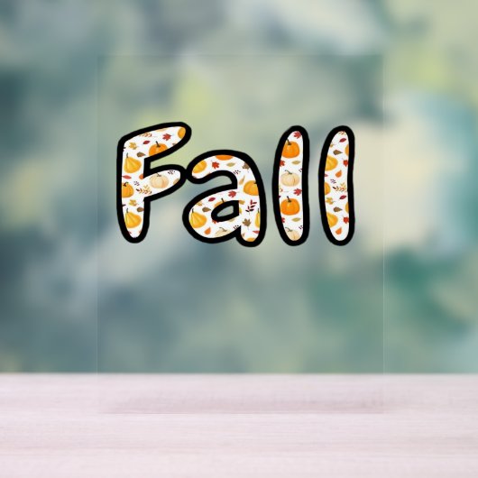 Herfst met pompoen Achtergrond Herfstseizoen Print Acryl Bord (Neutraal)