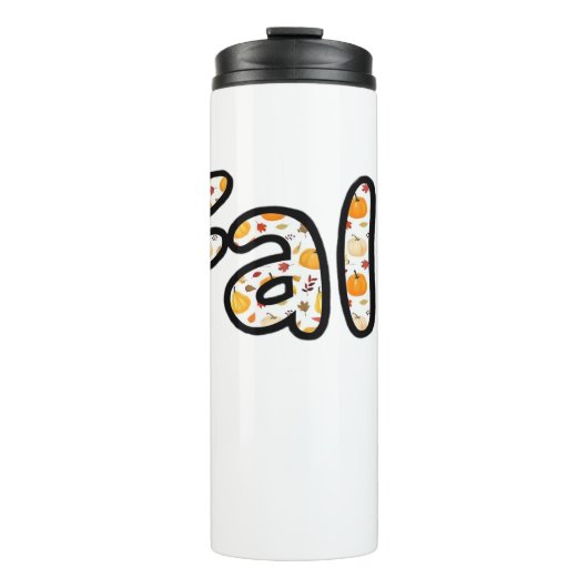 Herfst met pompoen Achtergrond Herfstseizoen Print Thermosbeker (Voorkant)