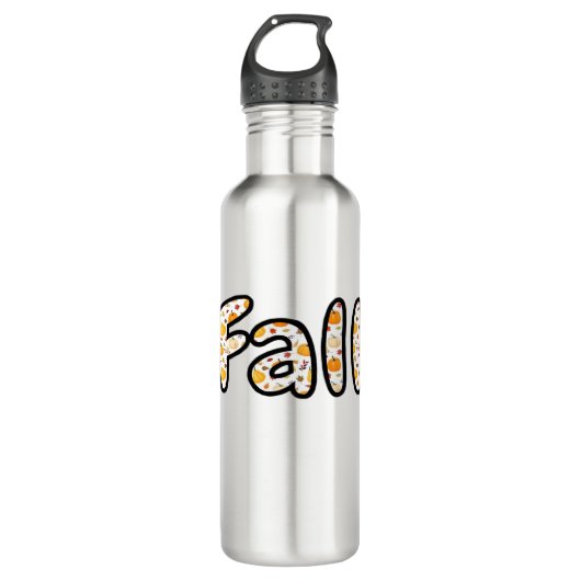 Herfst met pompoen Achtergrond Herfstseizoen Print Waterfles (Voorkant)
