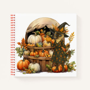 Herfst met pompoen voor kattenliefhebbers Hallowee Notitieboek
