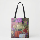 "Herfst met pompoenen" Aangepaste Canvas tas (Voorkant)