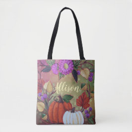 "Herfst met pompoenen" Aangepaste Canvas tas